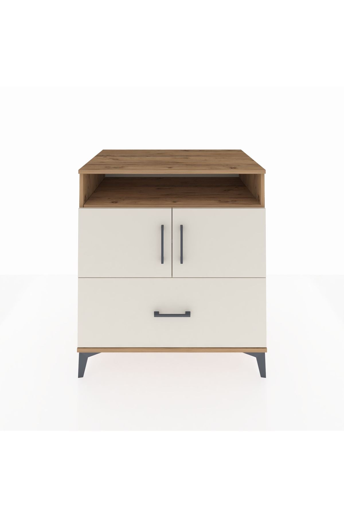 Kronos Şifonyer 3 Raflı Tek Çekmeceli 2 Kapaklı 88x59x96 Çam-Aytaşı