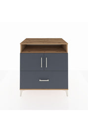 Kronos Şifonyer 3 Raflı Tek Çekmeceli 2 Kapaklı 88x59x96 Çam-Antrasit