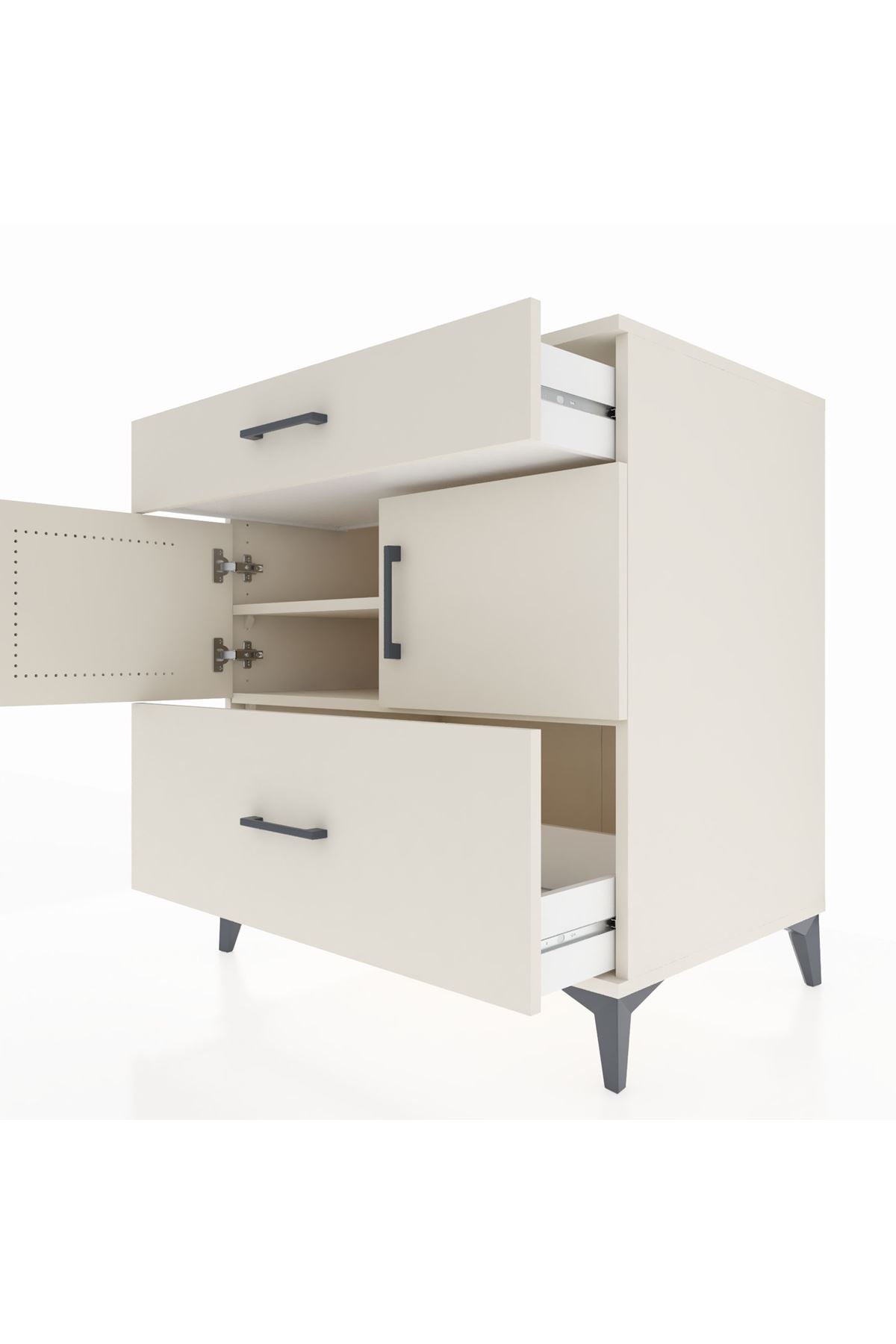 Kronos Şifonyer 2 Raflı 2 Çekmeceli 2 Kapaklı 88x59x96 Aytaşı-Aytaşı