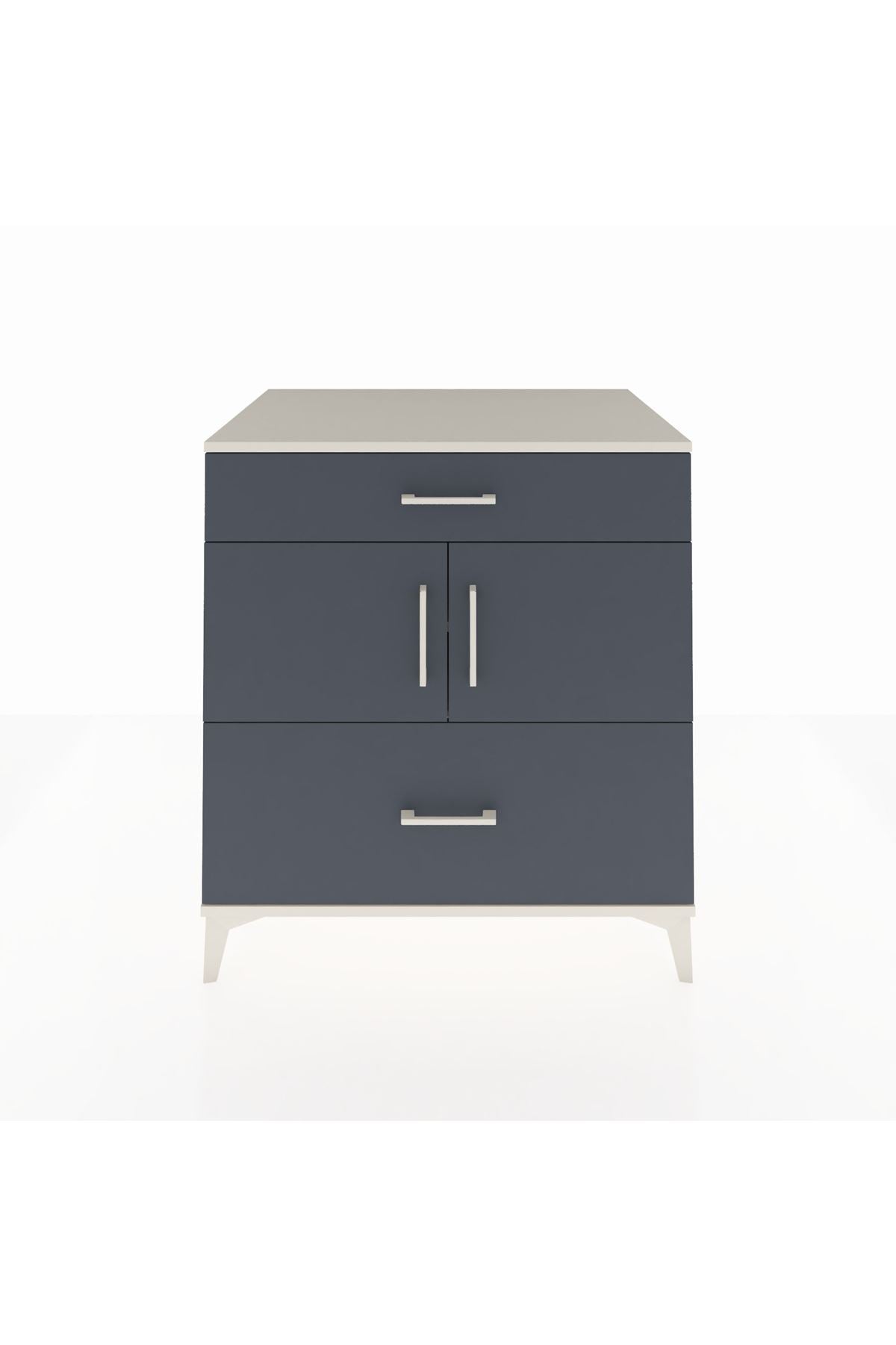 Kronos Şifonyer 2 Raflı 2 Çekmeceli 2 Kapaklı 88x59x96 Aytaşı-Antrasit