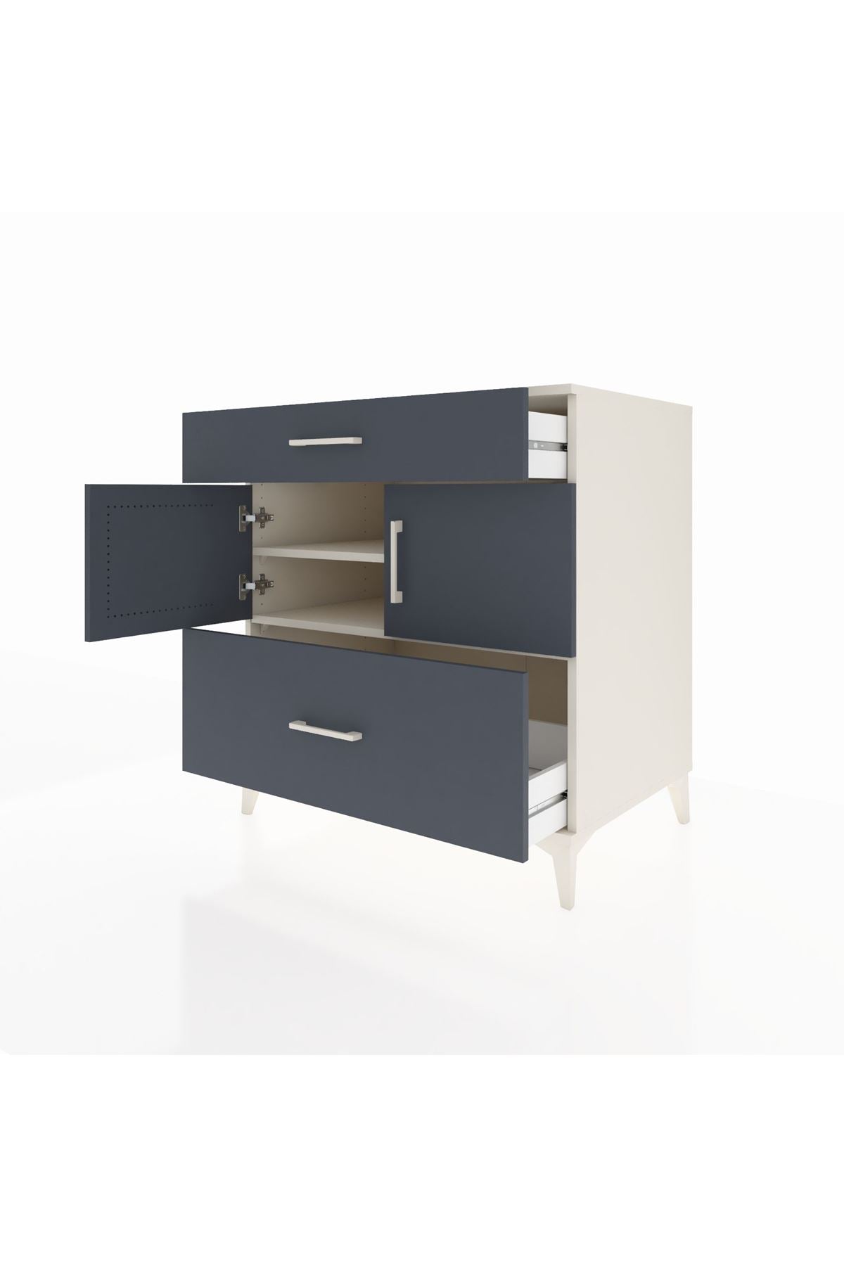 Kronos Şifonyer 2 Raflı 2 Çekmeceli 2 Kapaklı 88x59x96 Aytaşı-Antrasit