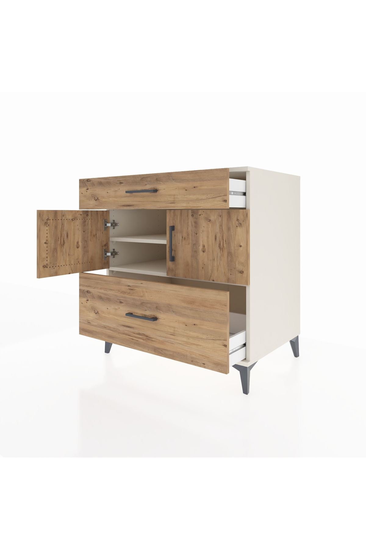 Kronos Şifonyer 2 Raflı 2 Çekmeceli 2 Kapaklı 88x59x96 Aytaşı-Çam