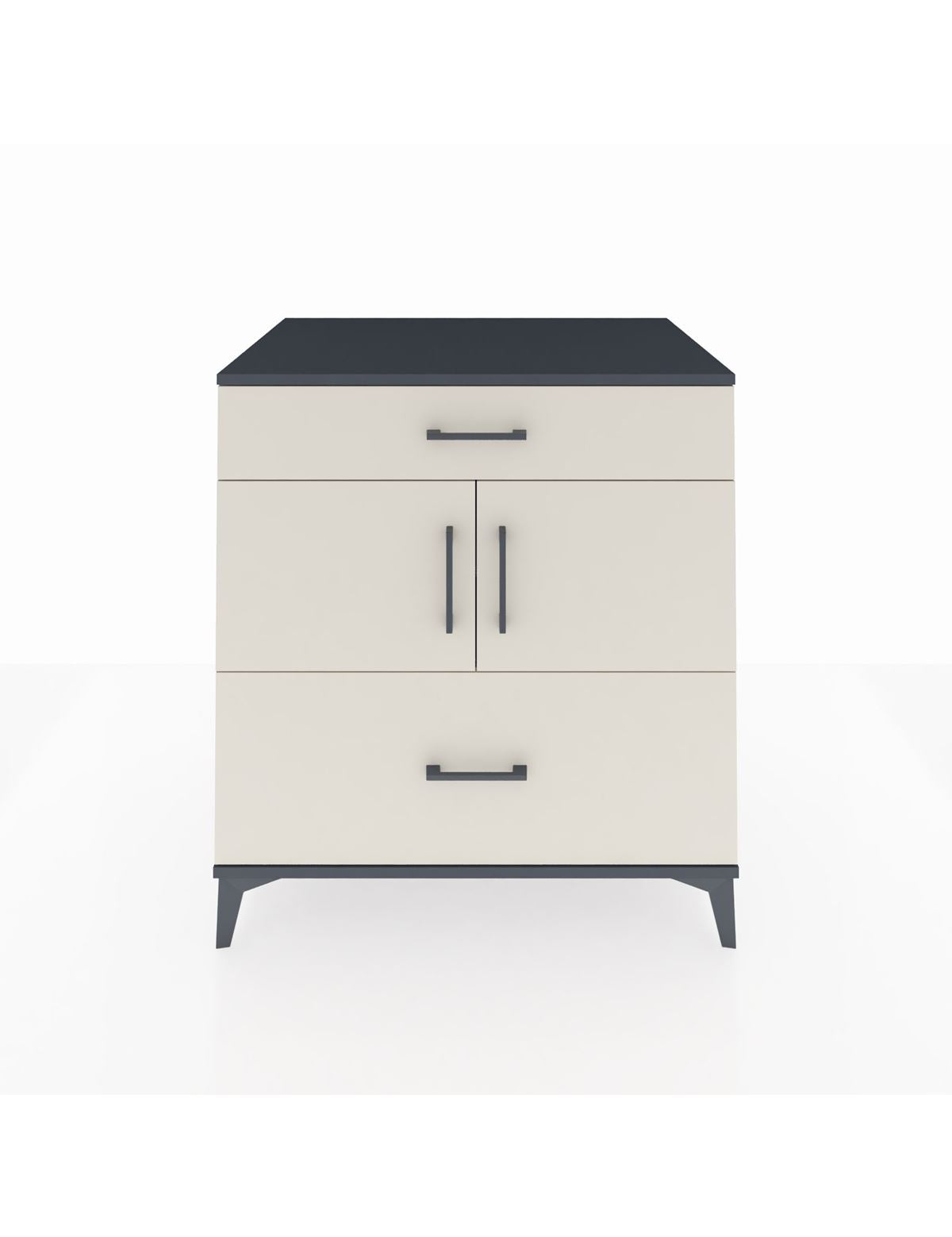 Kronos Şifonyer 2 Raflı 2 Çekmeceli 2 Kapaklı 88x59x96 Antrasit-Aytaşı