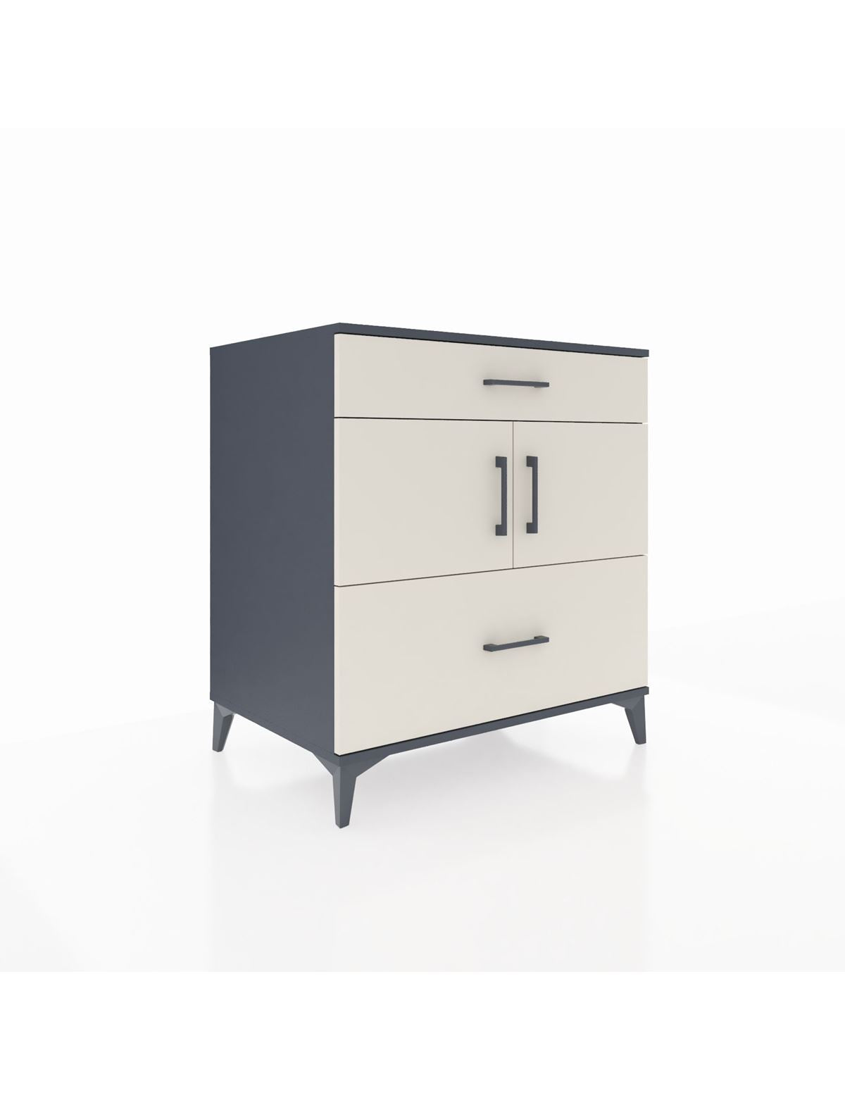 Kronos Şifonyer 2 Raflı 2 Çekmeceli 2 Kapaklı 88x59x96 Antrasit-Aytaşı