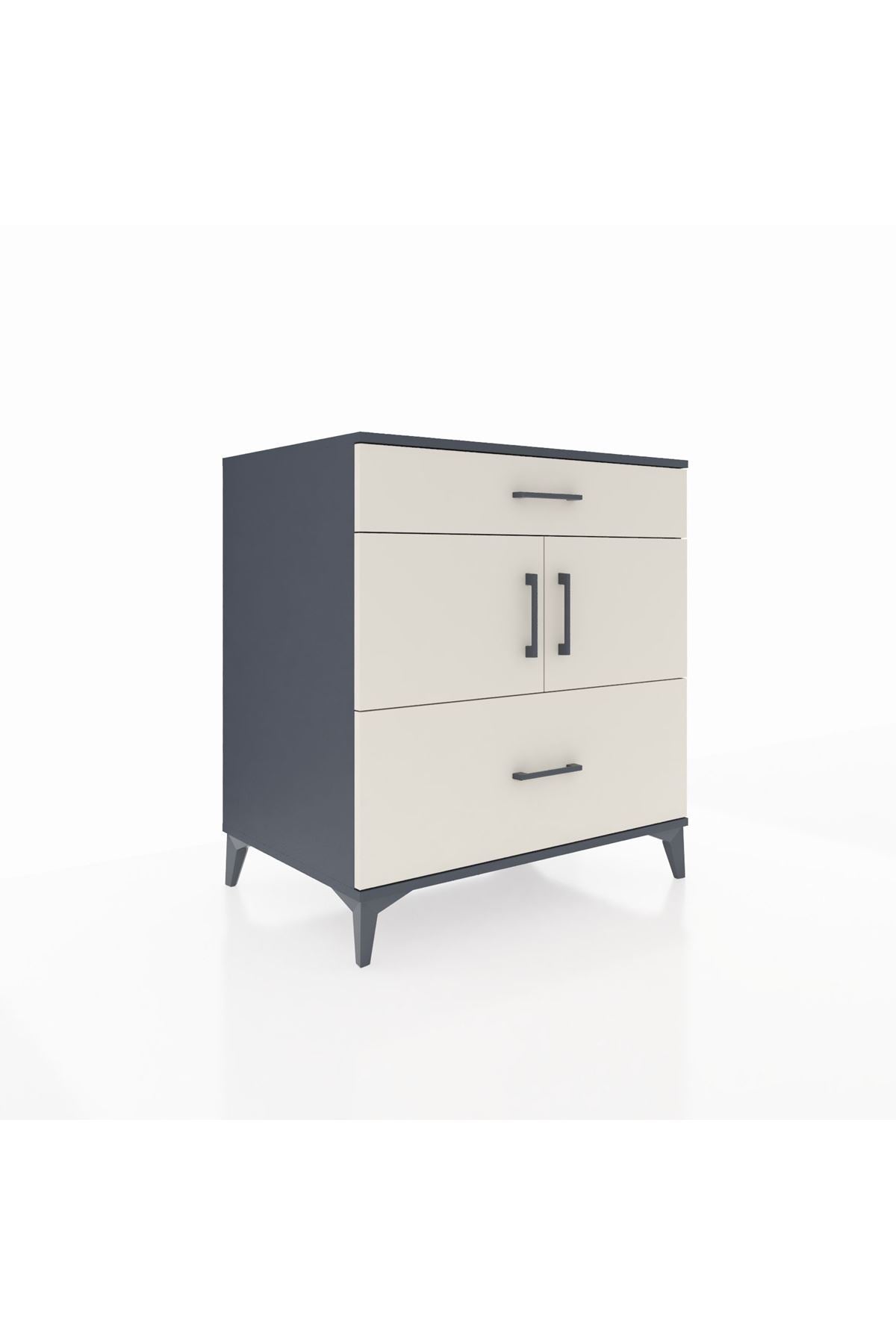 Kronos Şifonyer 2 Raflı 2 Çekmeceli 2 Kapaklı 88x59x96 Antrasit-Aytaşı