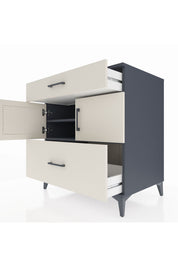 Kronos Şifonyer 2 Raflı 2 Çekmeceli 2 Kapaklı 88x59x96 Antrasit-Aytaşı