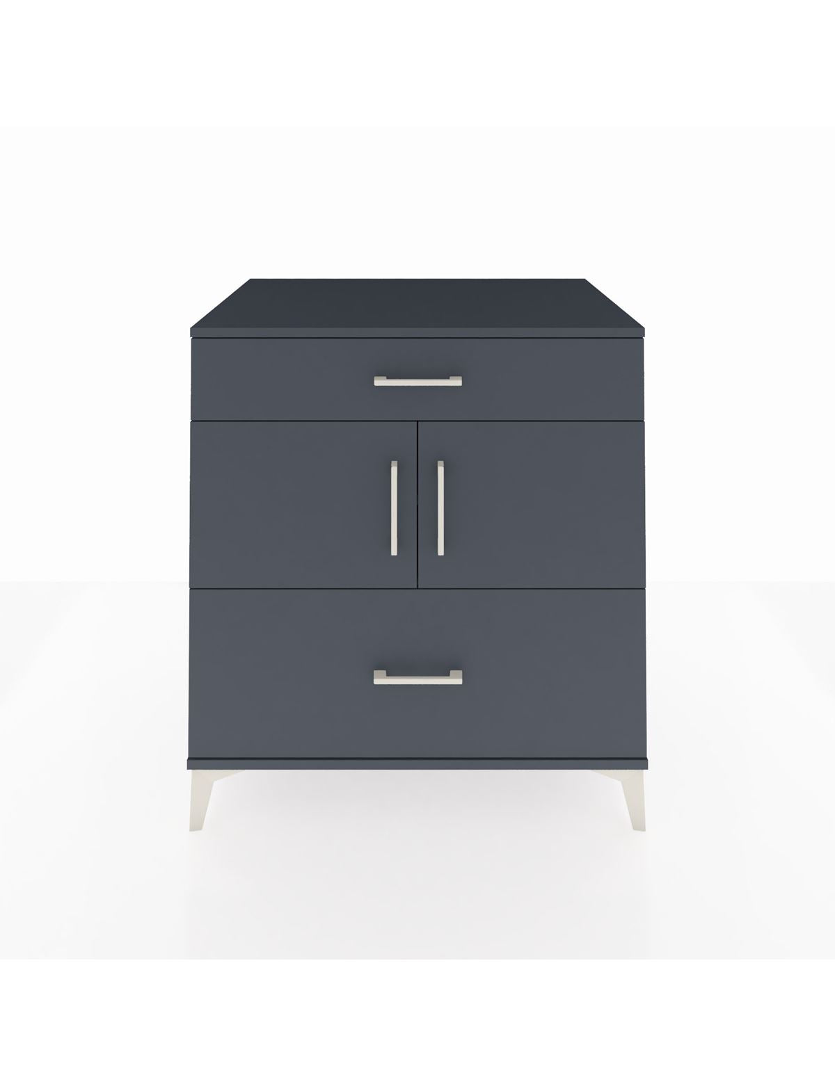 Kronos Şifonyer 2 Raflı 2 Çekmeceli 2 Kapaklı 88x59x96 Antrasit-Antrasit