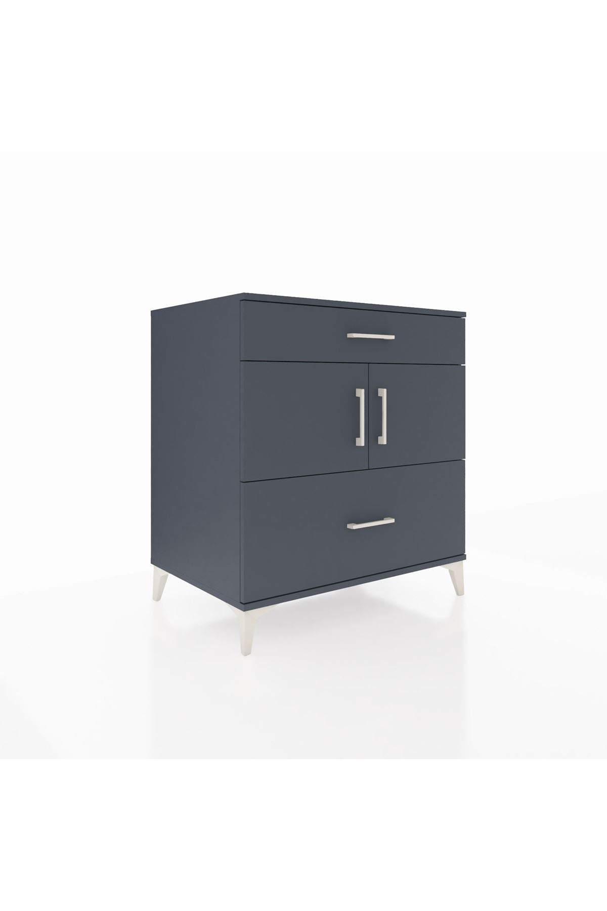 Kronos Şifonyer 2 Raflı 2 Çekmeceli 2 Kapaklı 88x59x96 Antrasit-Antrasit