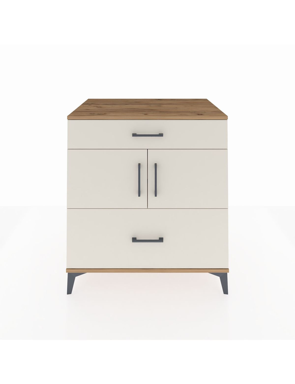 Kronos Şifonyer 2 Raflı 2 Çekmeceli 2 Kapaklı 88x59x96 Çam-Aytaşı