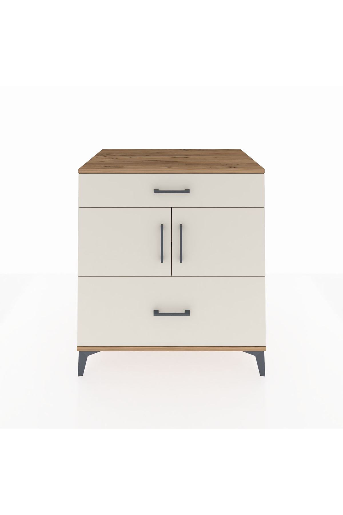 Kronos Şifonyer 2 Raflı 2 Çekmeceli 2 Kapaklı 88x59x96 Çam-Aytaşı