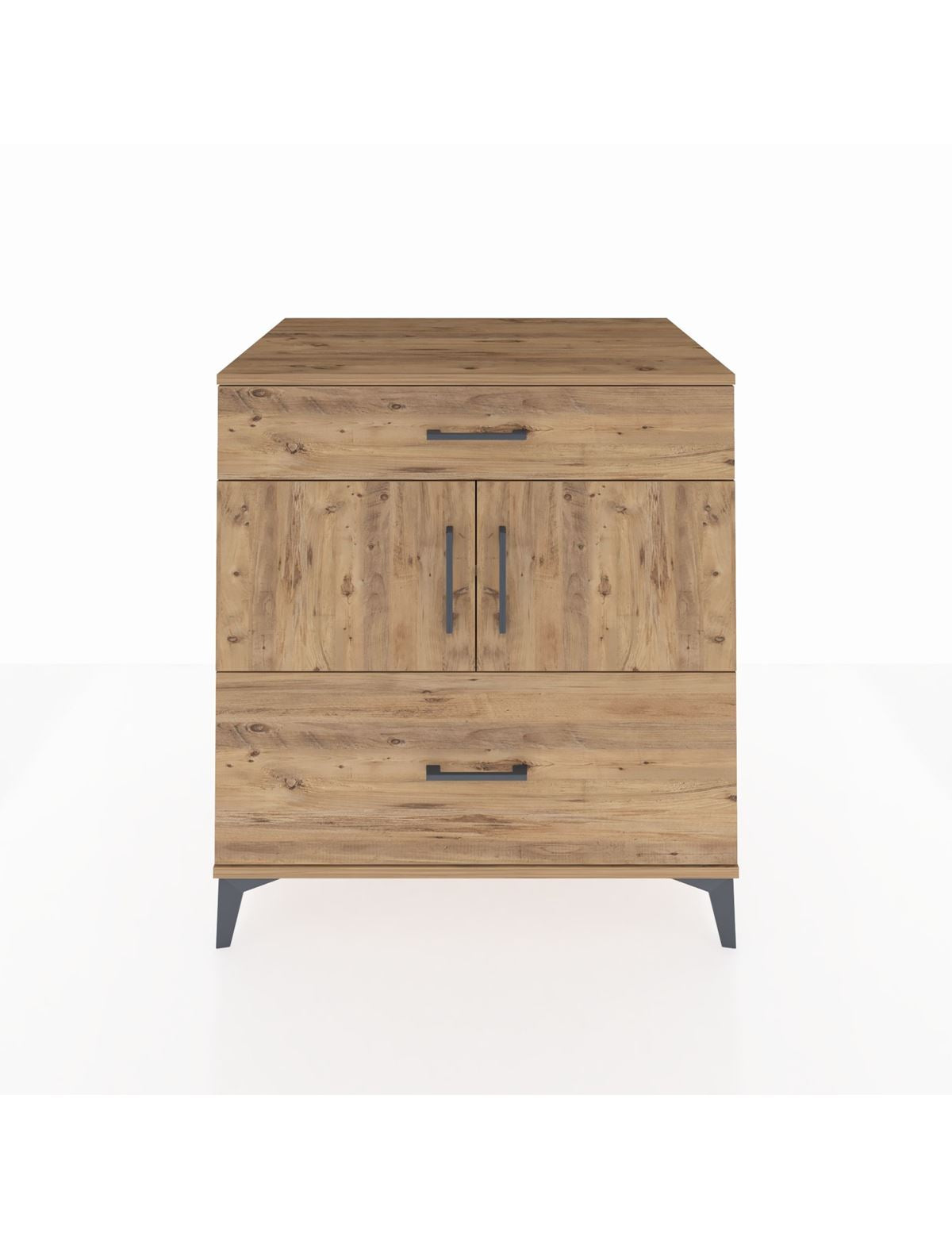 Kronos Şifonyer 2 Raflı 2 Çekmeceli 2 Kapaklı 88x59x96 Çam-Çam