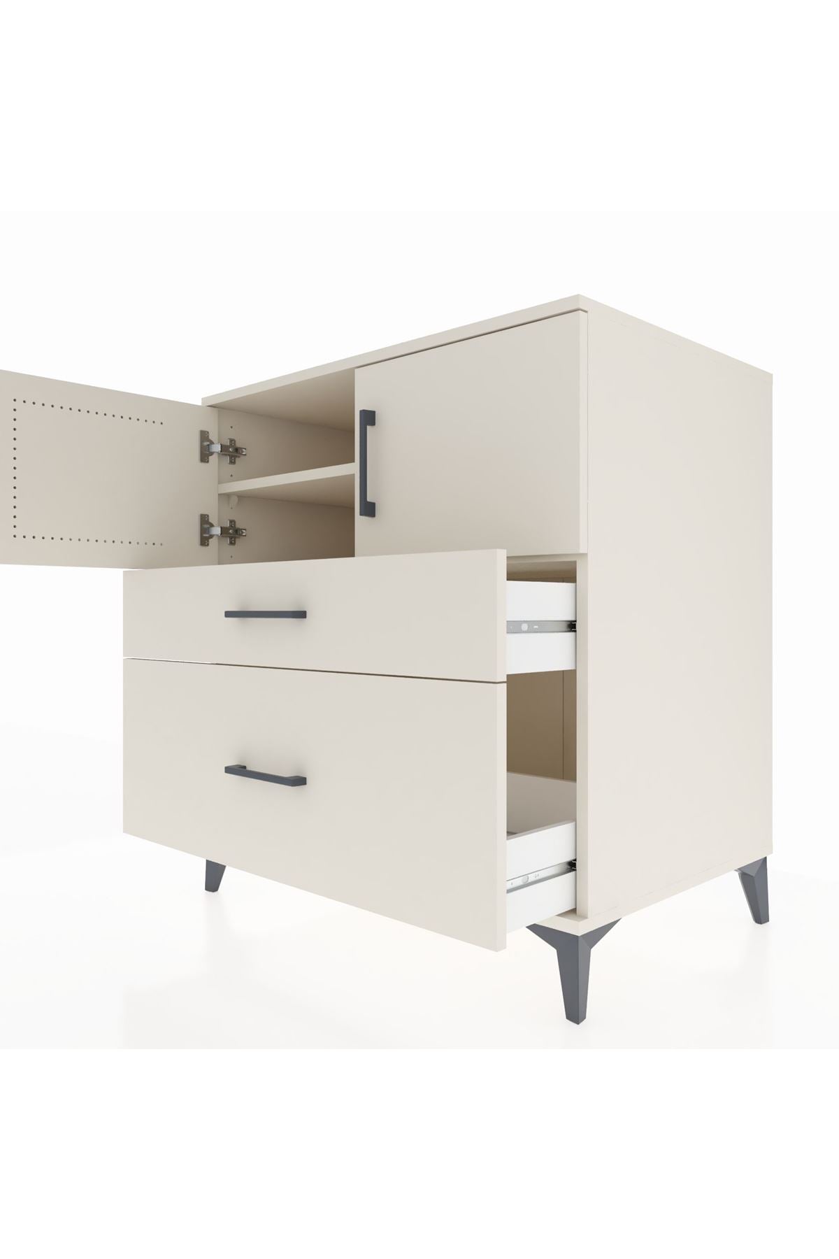 Kronos Şifonyer 2 Raflı 2 Çekmeceli 2 Kapaklı 88x59x96 Aytaşı-Aytaşı