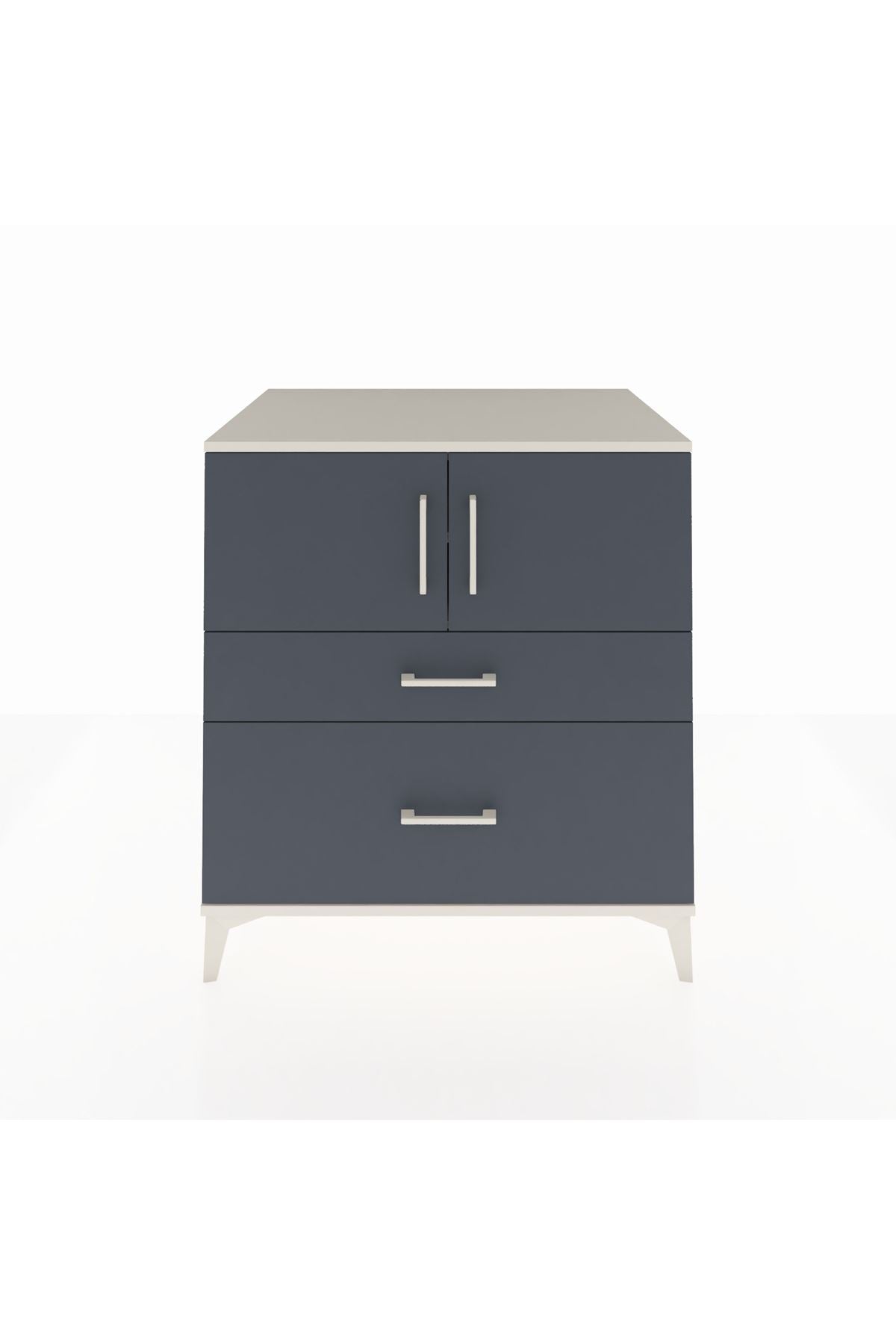 Kronos Şifonyer 2 Raflı 2 Çekmeceli 2 Kapaklı 88x59x96 Aytaşı-Antrasit