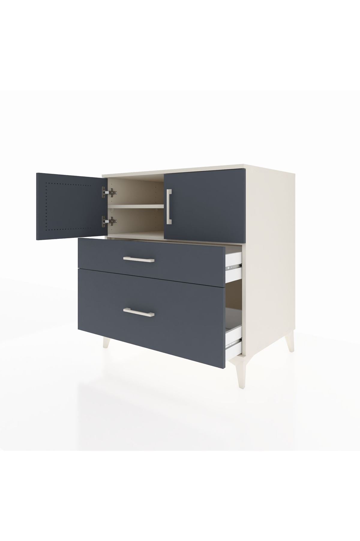 Kronos Şifonyer 2 Raflı 2 Çekmeceli 2 Kapaklı 88x59x96 Aytaşı-Antrasit