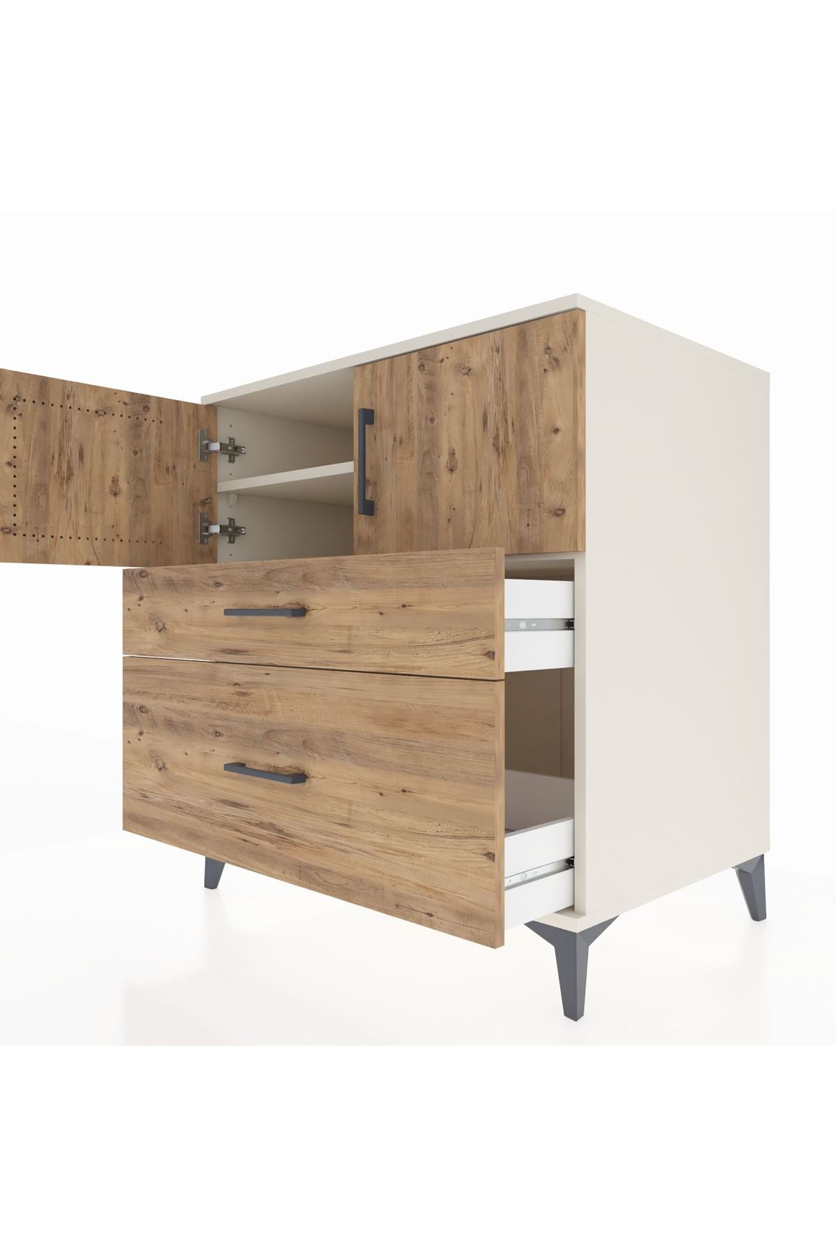 Kronos Şifonyer 2 Raflı 2 Çekmeceli 2 Kapaklı 88x59x96 Aytaşı-Çam