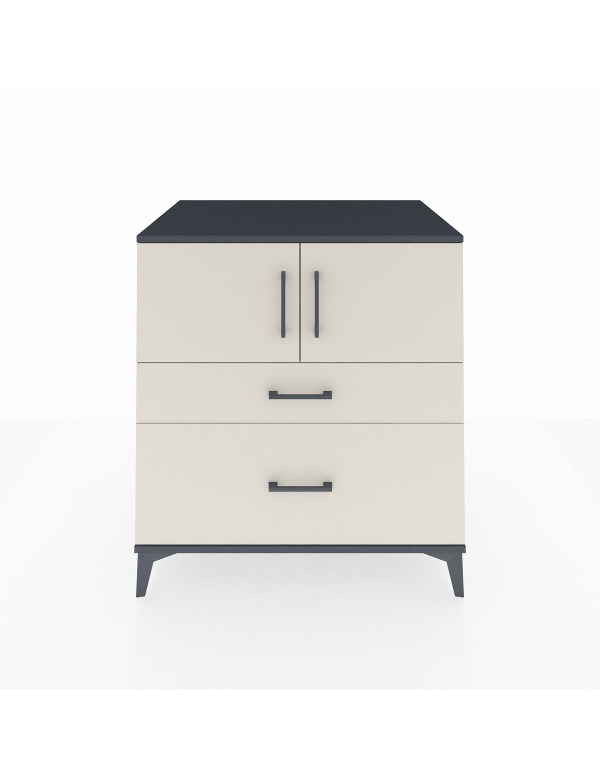 Kronos Şifonyer 2 Raflı 2 Çekmeceli 2 Kapaklı 88x59x96 Antrasit-Aytaşı