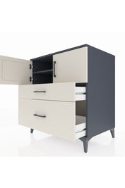 Kronos Şifonyer 2 Raflı 2 Çekmeceli 2 Kapaklı 88x59x96 Antrasit-Aytaşı