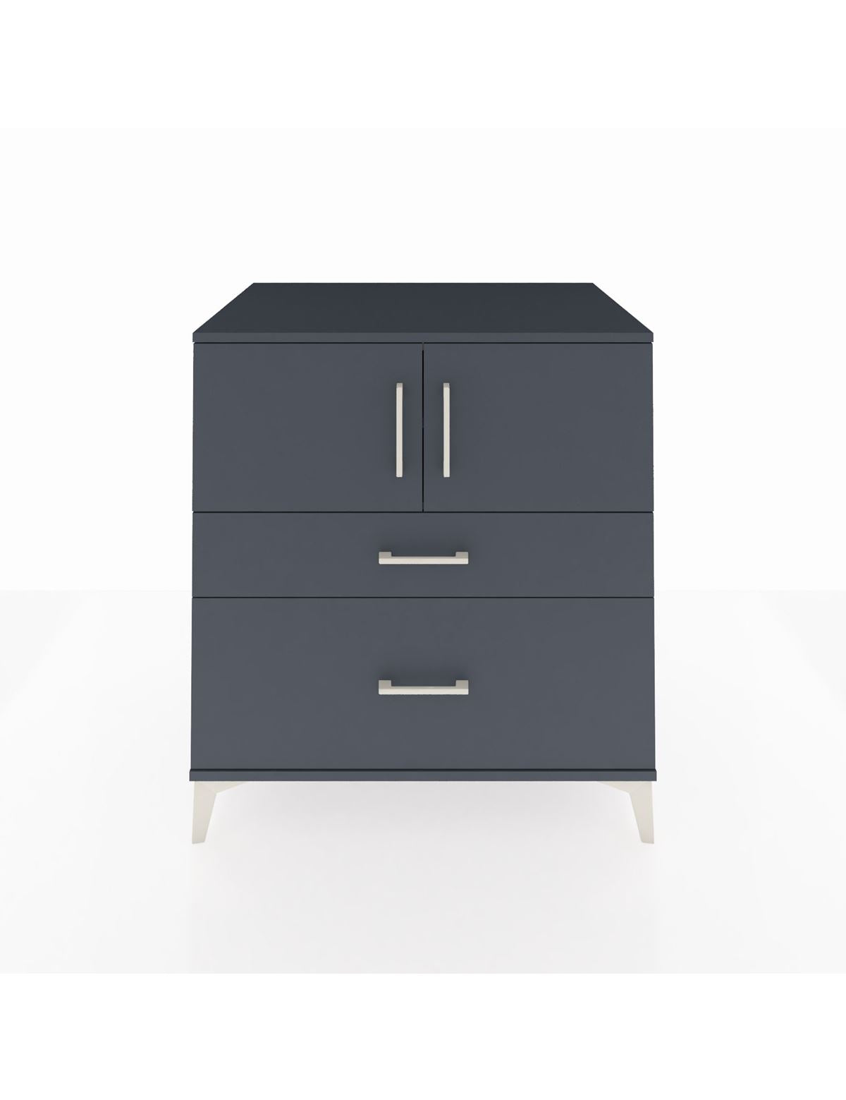 Kronos Şifonyer 2 Raflı 2 Çekmeceli 2 Kapaklı 88x59x96 Antrasit-Antrasit