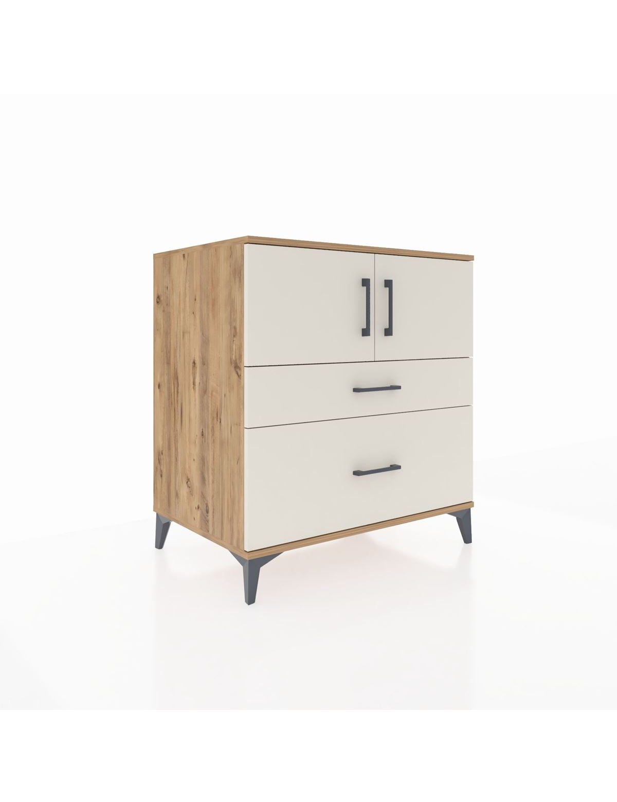 Kronos Şifonyer 2 Raflı 2 Çekmeceli 2 Kapaklı 88x59x96 Çam-Aytaşı