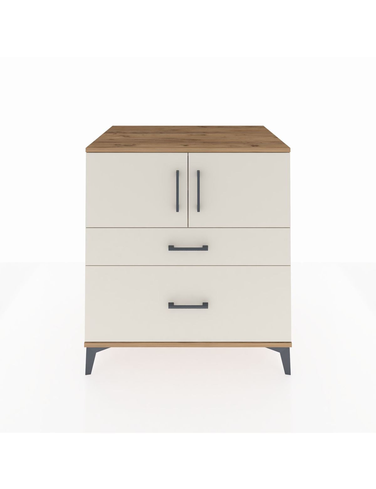 Kronos Şifonyer 2 Raflı 2 Çekmeceli 2 Kapaklı 88x59x96 Çam-Aytaşı