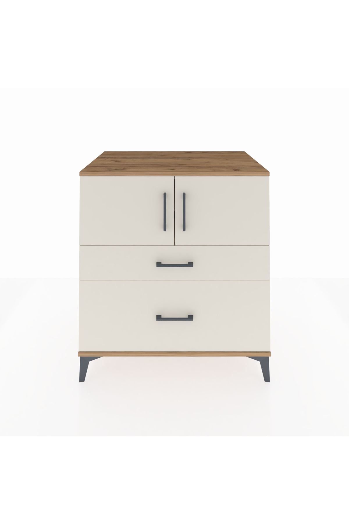 Kronos Şifonyer 2 Raflı 2 Çekmeceli 2 Kapaklı 88x59x96 Çam-Aytaşı