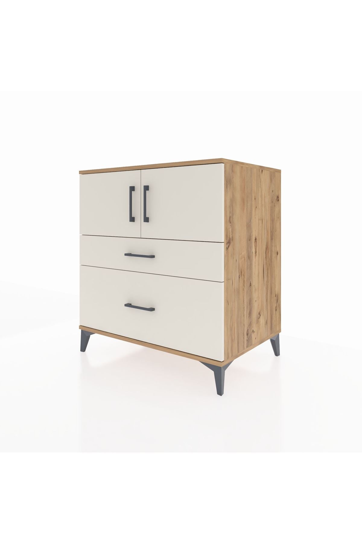 Kronos Şifonyer 2 Raflı 2 Çekmeceli 2 Kapaklı 88x59x96 Çam-Aytaşı