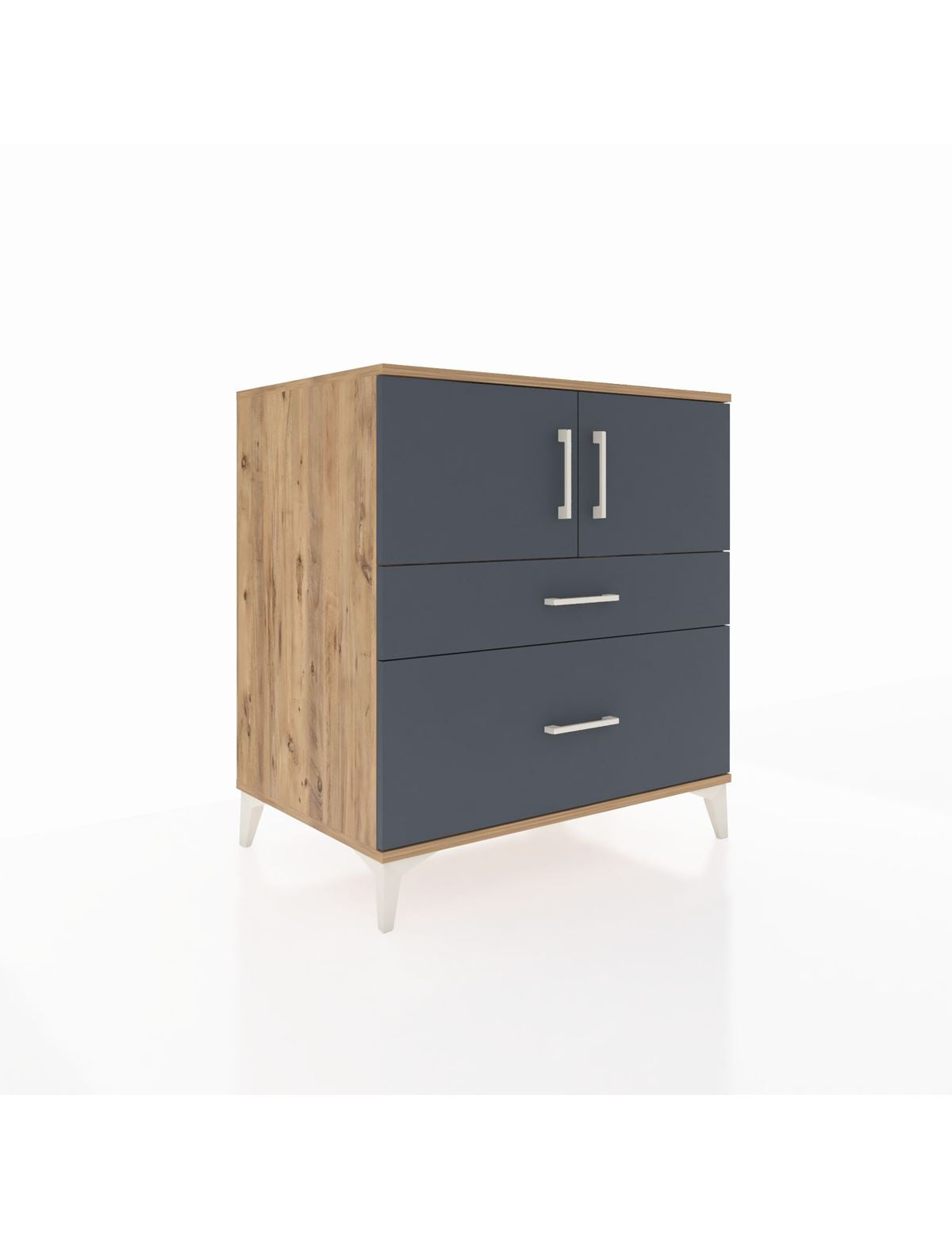 Kronos Şifonyer 2 Raflı 2 Çekmeceli 2 Kapaklı 88x59x96 Çam-Antrasit