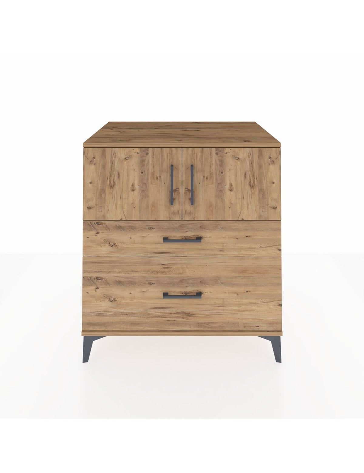 Kronos Şifonyer 2 Raflı 2 Çekmeceli 2 Kapaklı 88x59x96 Çam-Çam