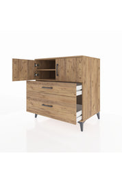 Kronos Şifonyer 2 Raflı 2 Çekmeceli 2 Kapaklı 88x59x96 Çam-Çam
