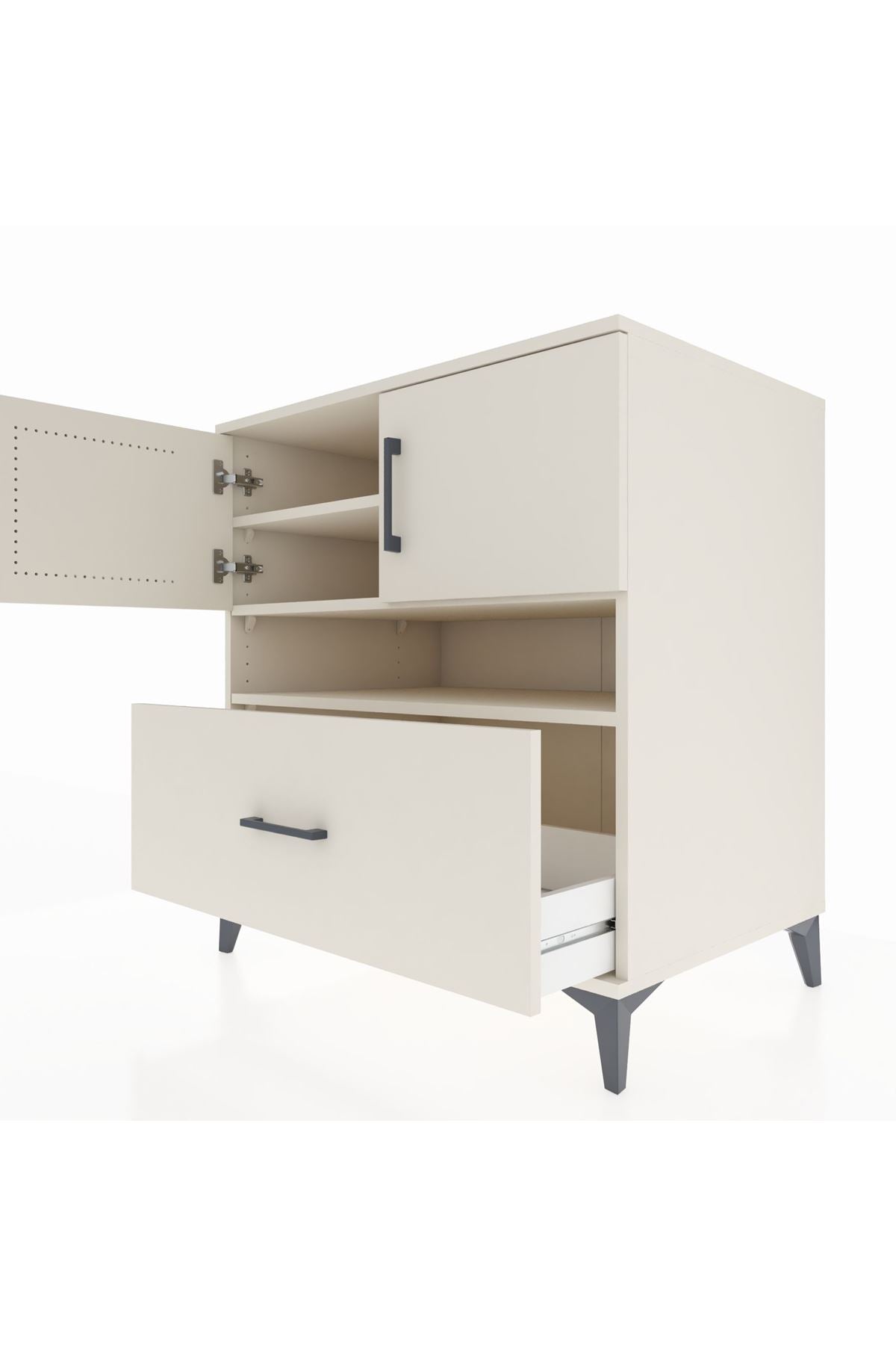 Kronos Şifonyer 3 Raflı Tek Çekmeceli 2 Kapaklı 88x59x96 Aytaşı-Aytaşı