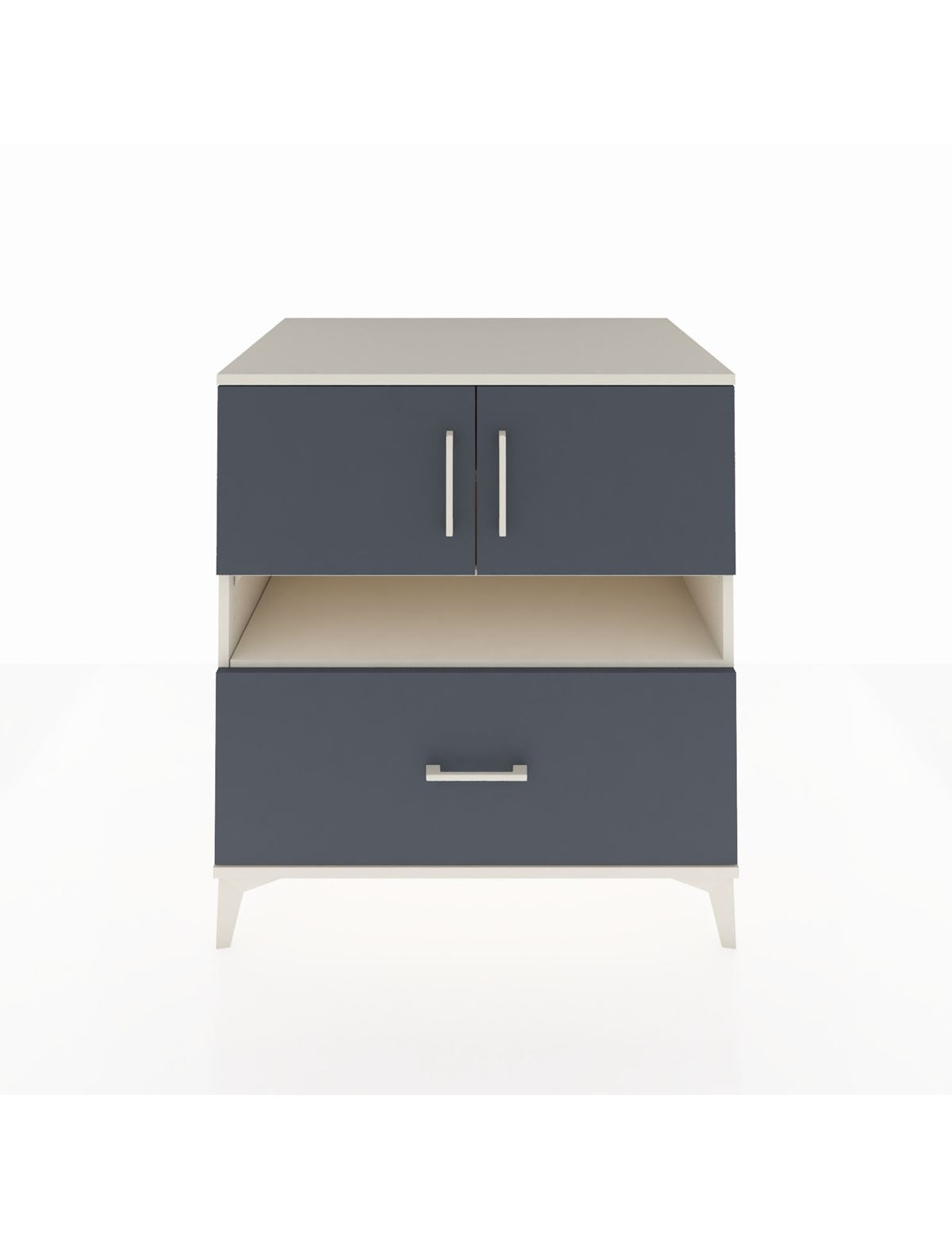 Kronos Şifonyer 3 Raflı Tek Çekmeceli 2 Kapaklı 88x59x96 Aytaşı-Antrasit