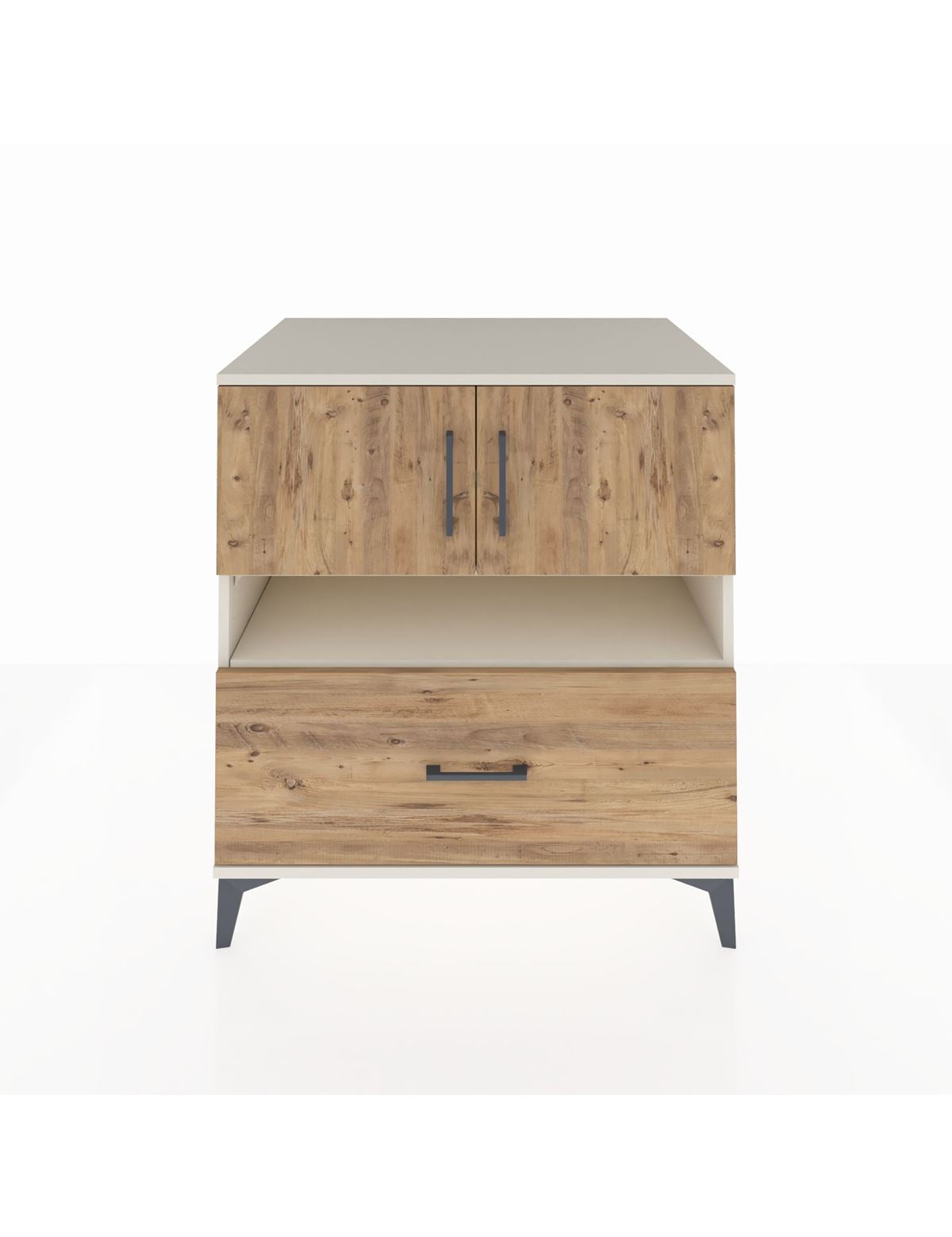 Kronos Şifonyer 3 Raflı Tek Çekmeceli 2 Kapaklı 88x59x96 Aytaşı-Çam