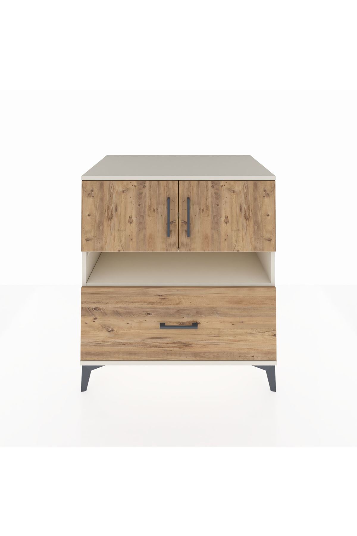 Kronos Şifonyer 3 Raflı Tek Çekmeceli 2 Kapaklı 88x59x96 Aytaşı-Çam