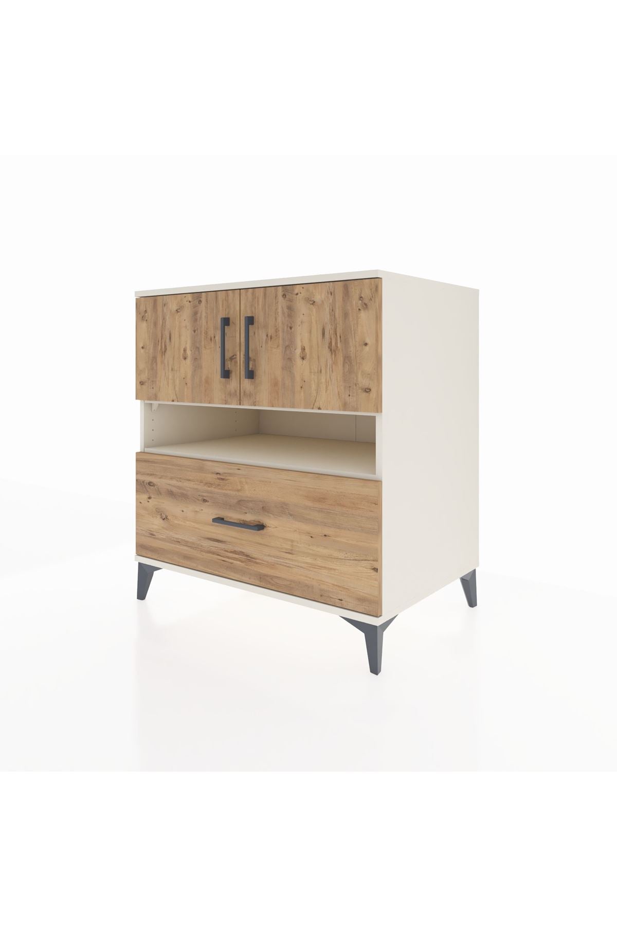 Kronos Şifonyer 3 Raflı Tek Çekmeceli 2 Kapaklı 88x59x96 Aytaşı-Çam