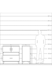 Kronos Şifonyer 3 Raflı Tek Çekmeceli 2 Kapaklı 88x59x96 Aytaşı-Çam