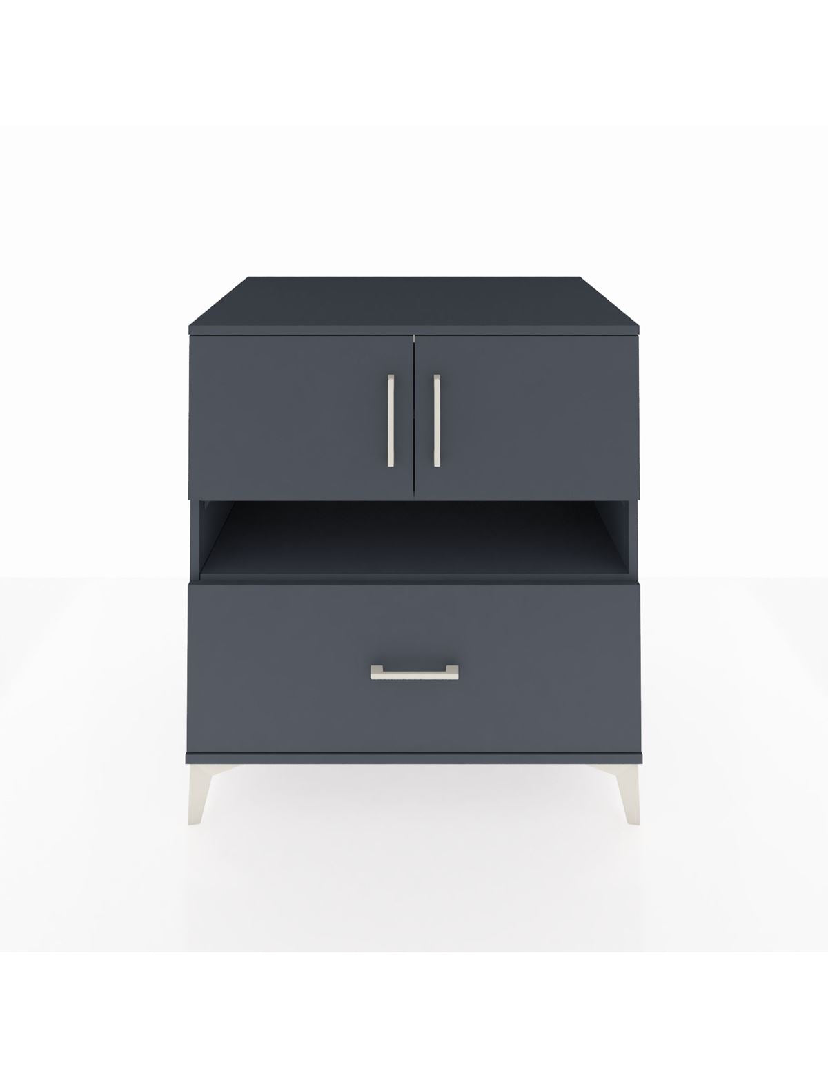 Kronos Şifonyer 3 Raflı Tek Çekmeceli 2 Kapaklı 88x59x96 Antrasit-Antrasit