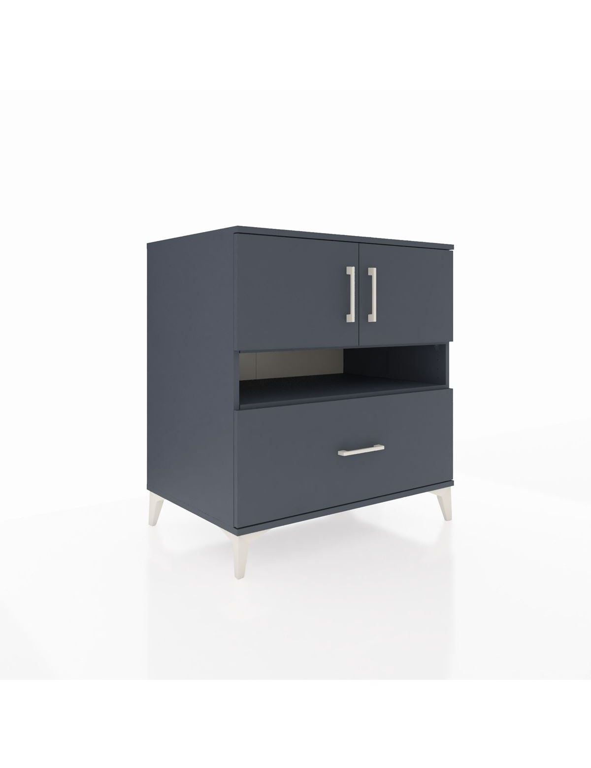 Kronos Şifonyer 3 Raflı Tek Çekmeceli 2 Kapaklı 88x59x96 Antrasit-Antrasit