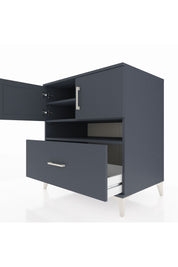 Kronos Şifonyer 3 Raflı Tek Çekmeceli 2 Kapaklı 88x59x96 Antrasit-Antrasit