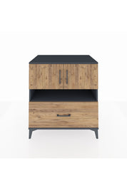 Kronos Şifonyer 3 Raflı Tek Çekmeceli 2 Kapaklı 88x59x96 Antrasit-Çam