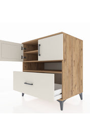 Kronos Şifonyer 3 Raflı Tek Çekmeceli 2 Kapaklı 88x59x96 Çam-Aytaşı