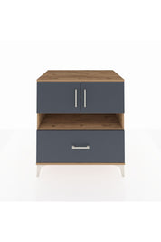 Kronos Şifonyer 3 Raflı Tek Çekmeceli 2 Kapaklı 88x59x96 Çam-Antrasit