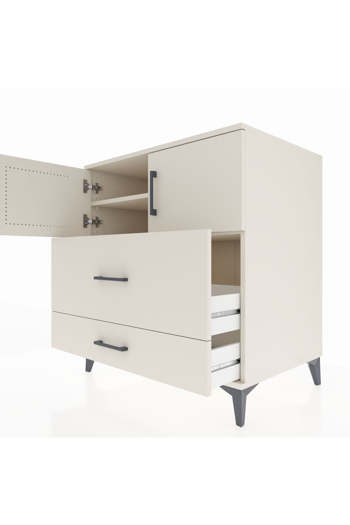 Kronos Şifonyer 2 Raflı 2 Çekmeceli 2 Kapaklı 88x59x96 Aytaşı-Aytaşı