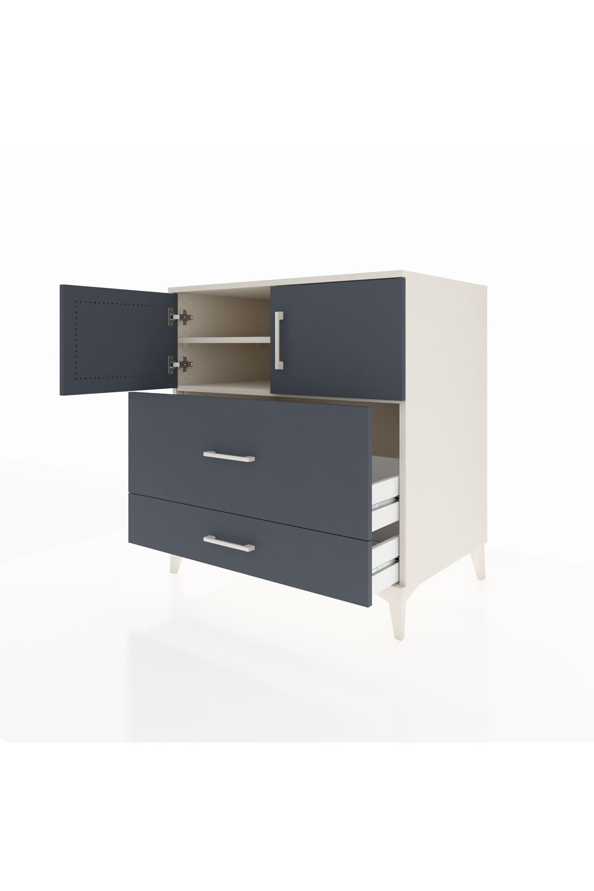 Kronos Şifonyer 2 Raflı 2 Çekmeceli 2 Kapaklı 88x59x96 Aytaşı-Antrasit