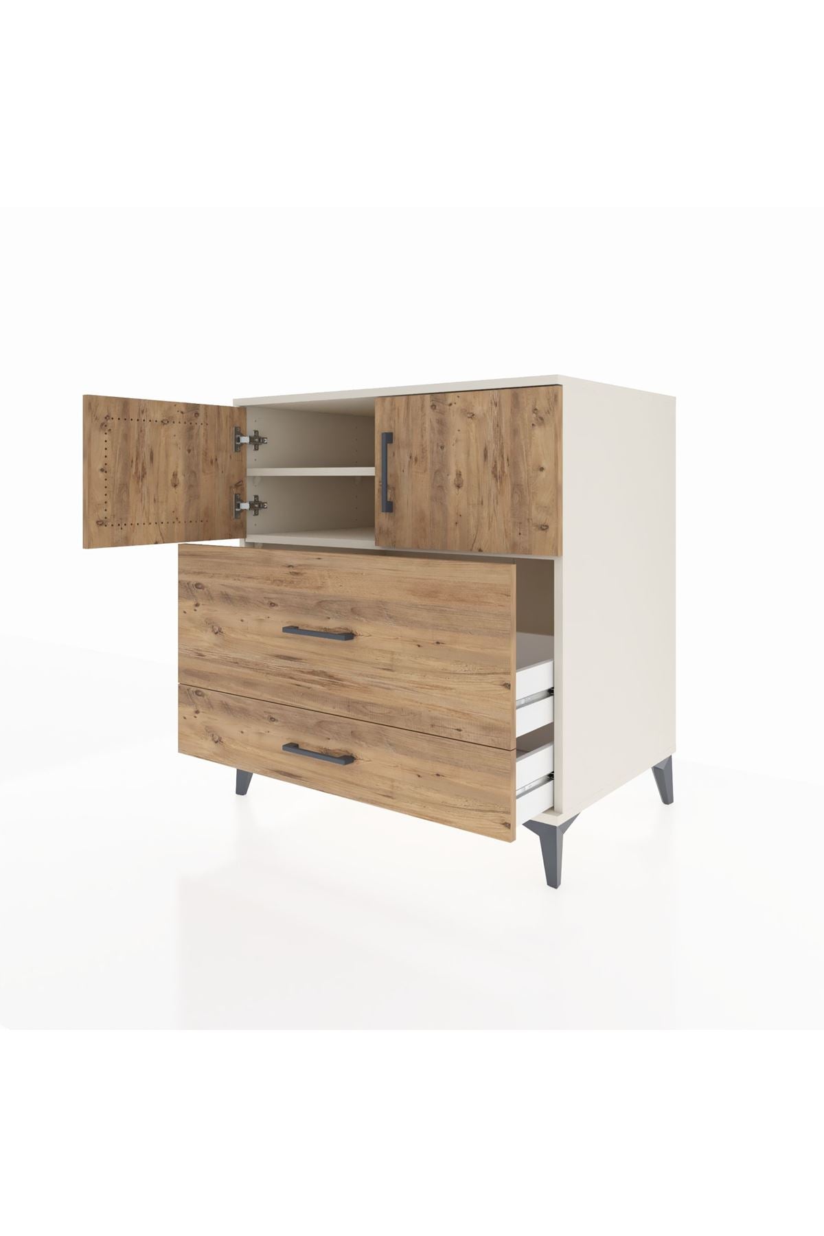 Kronos Şifonyer 2 Raflı 2 Çekmeceli 2 Kapaklı 88x59x96 Aytaşı-Çam