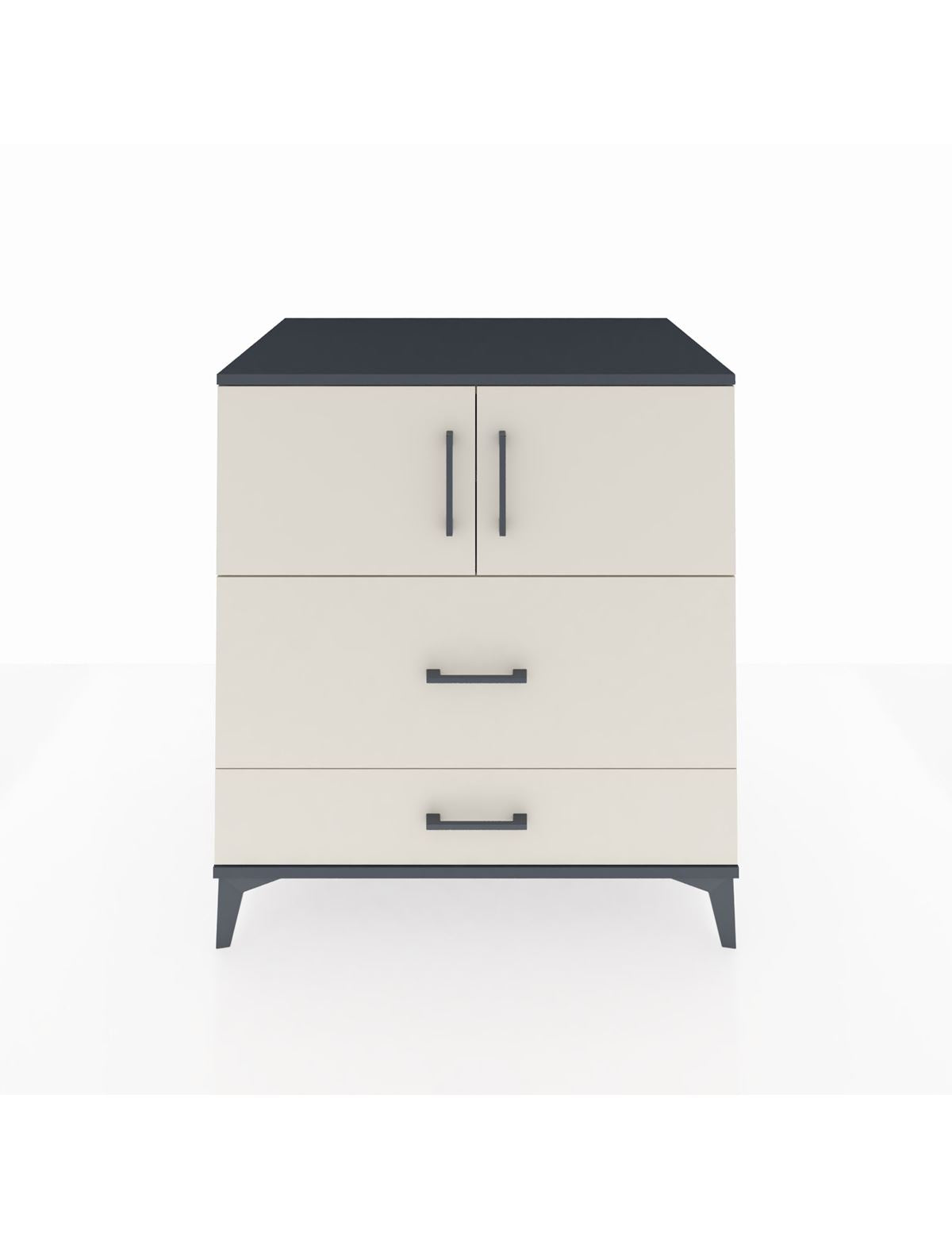 Kronos Şifonyer 2 Raflı 2 Çekmeceli 2 Kapaklı 88x59x96 Antrasit-Aytaşı