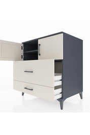 Kronos Şifonyer 2 Raflı 2 Çekmeceli 2 Kapaklı 88x59x96 Antrasit-Aytaşı