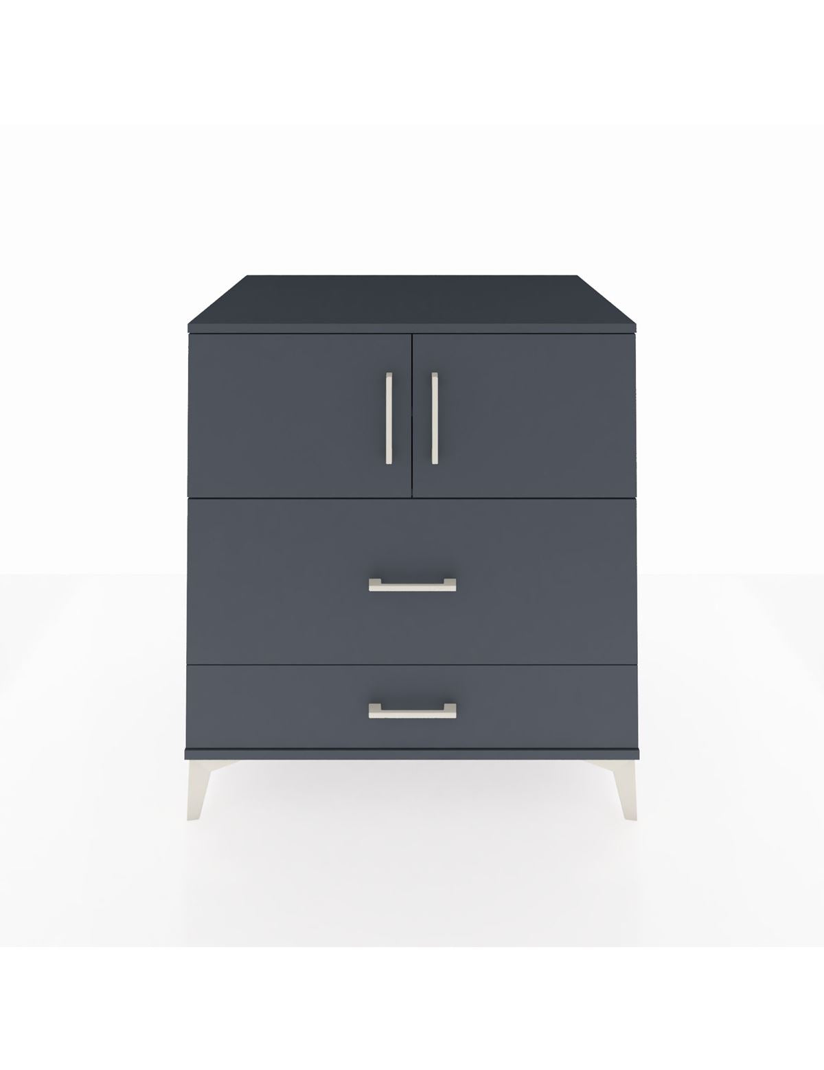 Kronos Şifonyer 2 Raflı 2 Çekmeceli 2 Kapaklı 88x59x96 Antrasit-Antrasit