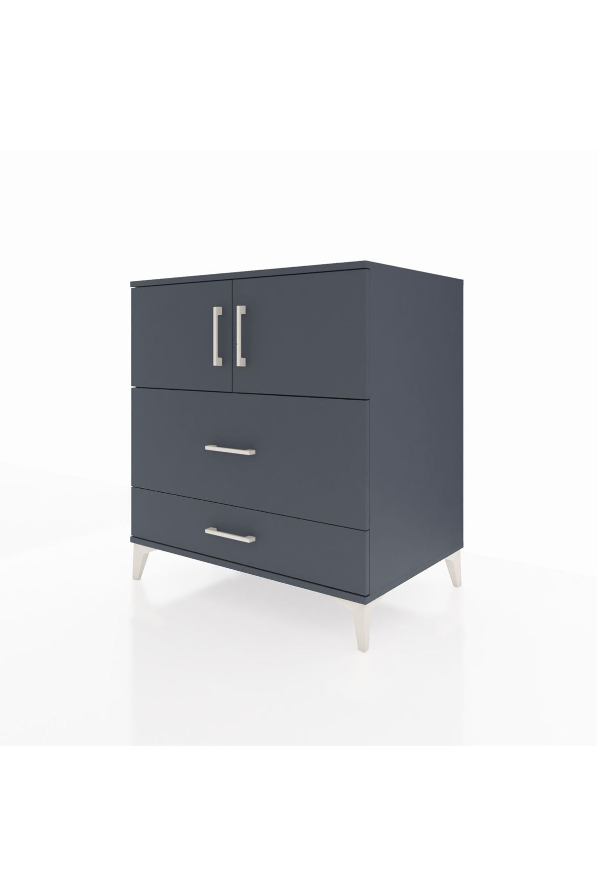 Kronos Şifonyer 2 Raflı 2 Çekmeceli 2 Kapaklı 88x59x96 Antrasit-Antrasit