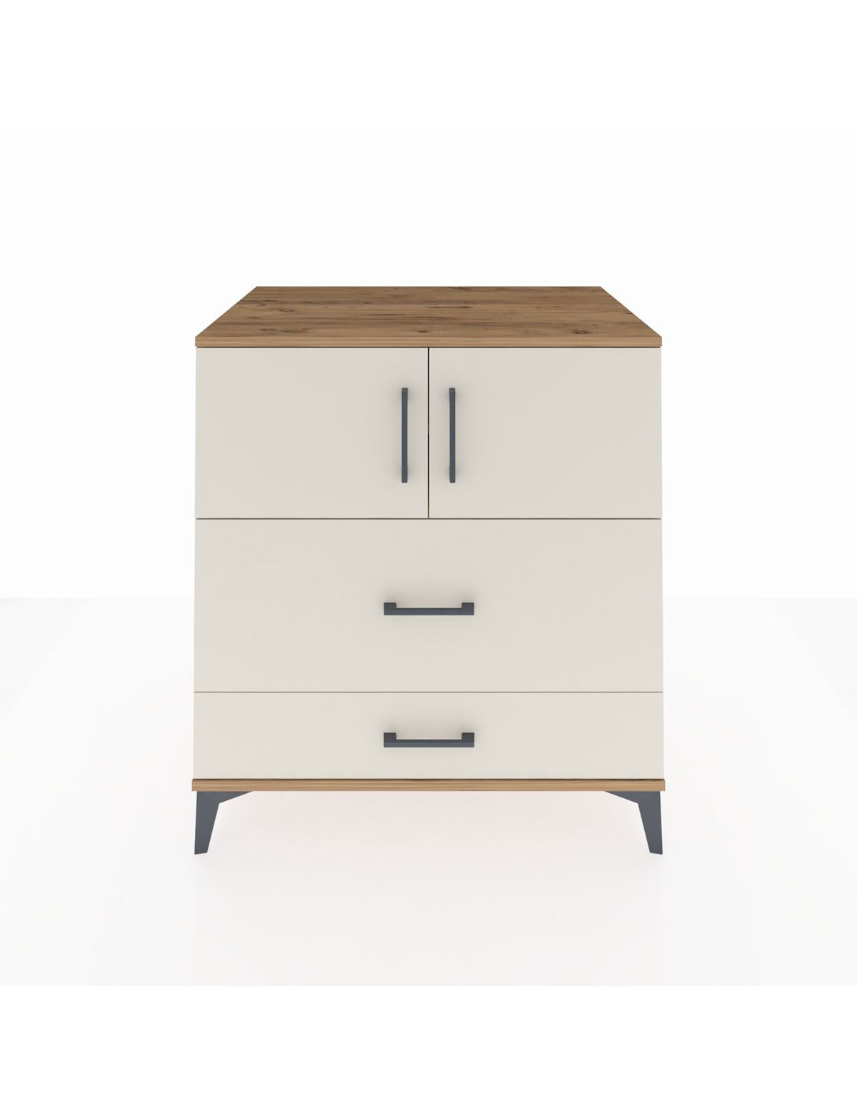 Kronos Şifonyer 2 Raflı 2 Çekmeceli 2 Kapaklı 88x59x96 Çam-Aytaşı