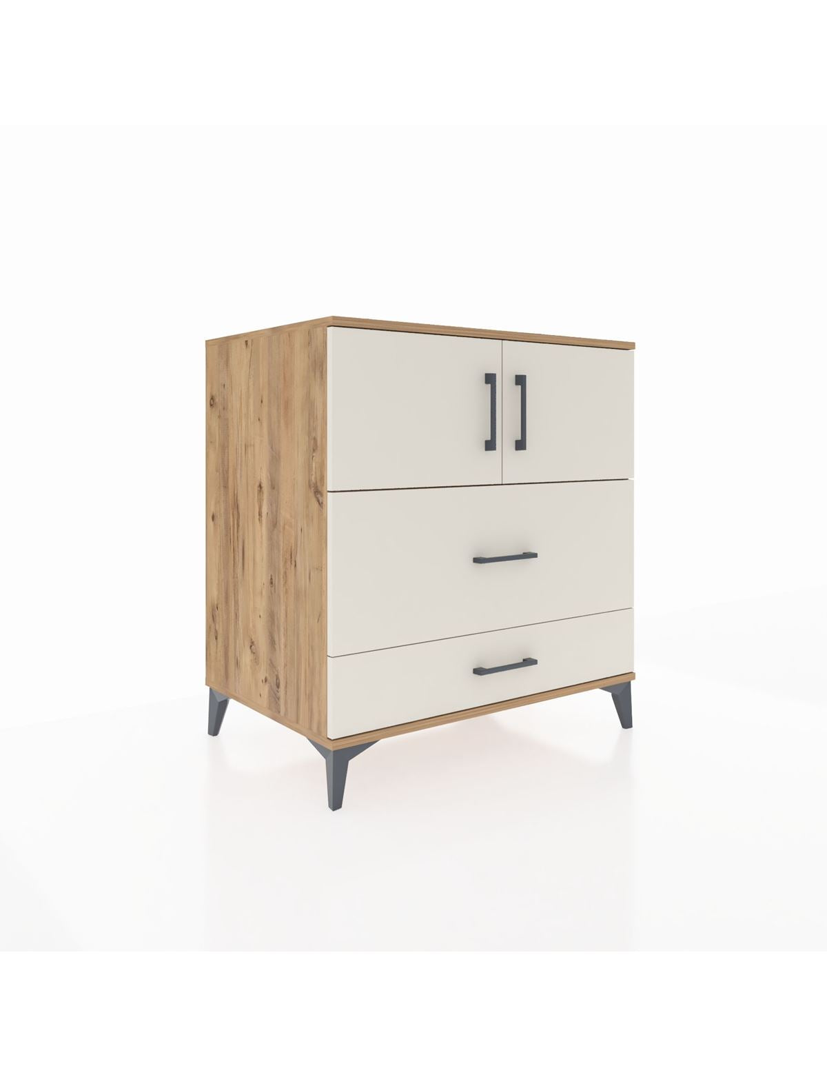 Kronos Şifonyer 2 Raflı 2 Çekmeceli 2 Kapaklı 88x59x96 Çam-Aytaşı